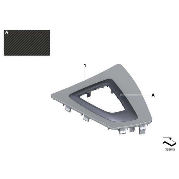 Osłona dźwigni zmiany biegów alcantara i carbon BMW F30 F31 F32 F34 F36 316 318 320 325 328 330 335 418 420 425 428 430 435 440 