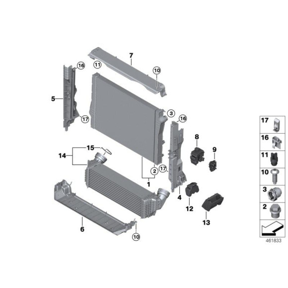 17117646138 Osłona chłodnicy dolna BMW F15 F16 X5 X6 25dX 28iX 30dX 35dX 35iX 40dX - 17117646138 - Części oryginalne BMW Łódź | Sklep internetowy BMW