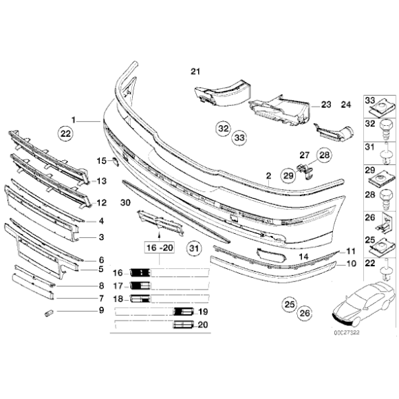 Osłona lewa BMW E39 520 523 525 528 530 535 540 - 51118226555