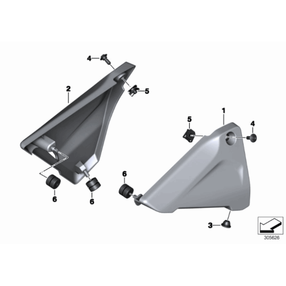 Osłona akumulatora z prawej strony BMW K50 K51 K53 K54 R1200 R1250 - 46638523156