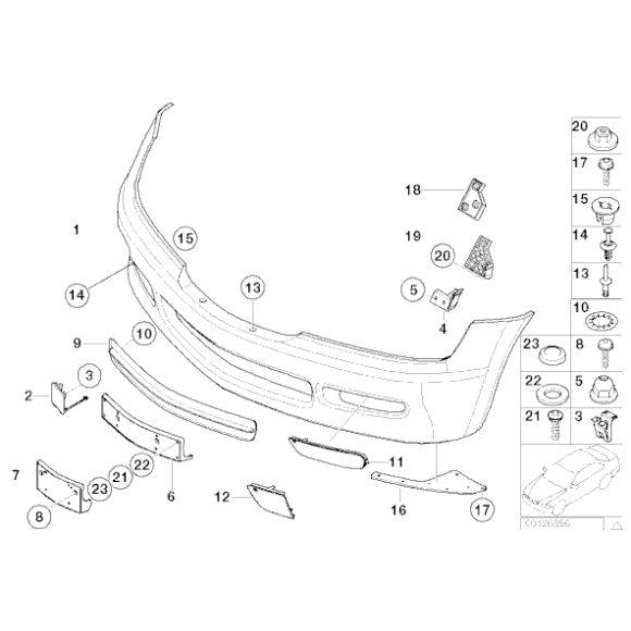 Osłona zderzaka przód prawa BMW Z3 Roadster - 51118398012
