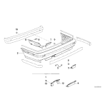 Osłona zderzaka tył M-Technic BMW E34 sedan 518i 520i 525i 525tds 530i 540i M5 - 51122231633