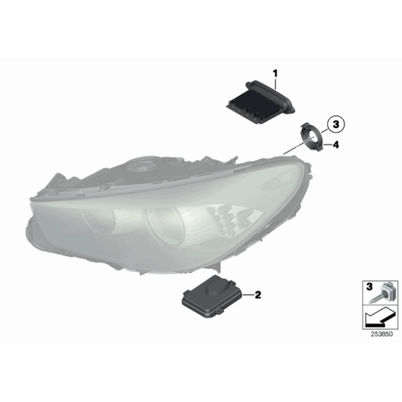 Moduł sterownika świateł ksenonowych BMW F07 F10 F11 520 523 525 528 530 535 550 M5 - 63117316217