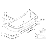 Listwa zderzaka tył prawa M BMW E39 sedan 520 523 525 530 535 540 M5  - 51122498502