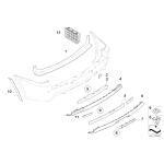 Zaślepka ucha holowniczego gruntowana tył BMW E83 E83N X3, dla zderzaka M - 51123416948