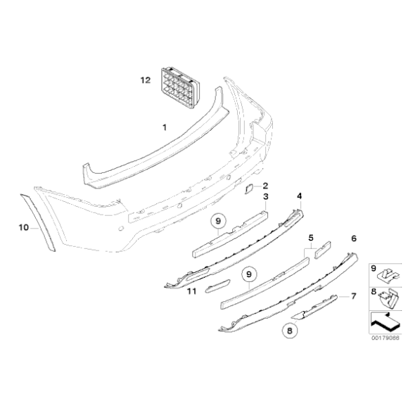 Zaślepka ucha holowniczego gruntowana tył BMW E83 E83N X3, dla zderzaka M - 51123416948