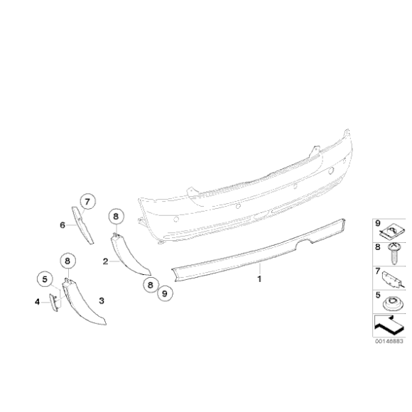 Spoiler prawy MINI R50 Cooper One 1.6i 1.4i D - 51126800203