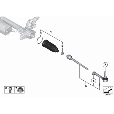 Drążek kierowniczy prawy BMW F20 F21 F22 F23 F30 F31 F32 F33 F34 F36 - 32106792030
