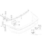 Prowadnica mocowanie zderzaka tył prawa BMW E46 sedan 316 318 320 325 330 - 51127030614