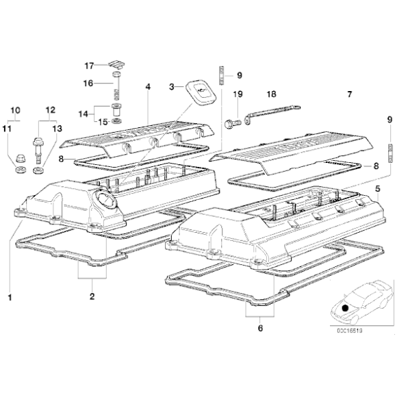 11120034105 Uszczelka pokrywy zaworów BMW E39 E38 X5 E53 4,4i 4,6is 535i 540i 735i 740i M62 - 11120034105 - Części oryginalne BMW Łódź | Sklep internetowy BMW