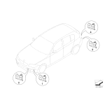 Uchwyt czujnika PDC tył zewnętrzny lewy BMW E87 116 118 120 130 - 51127119777