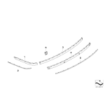 Osłona listwy zderzaka przód lewa chrom BMW E65 E66 730d 730i 740i 745d 750i 760i - 51127135587