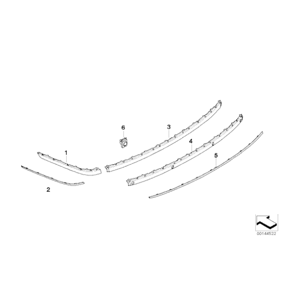 Osłona listwy zderzaka przód lewa chrom BMW E65 E66 730d 730i 740i 745d 750i 760i - 51127135587