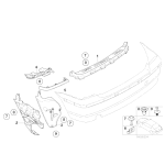 Prowadnica zderzaka tył prawa BMW E46 compact 316ti 318ti 318td 320td 325ti - 51127894800