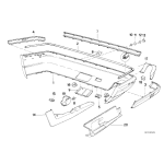 Listwa lewa zderzaka tył BMW E34 518 520 525 530 540 - 51128148817