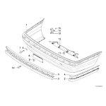 Listwa zderzaka tył lewa BMW E38 725 728 730 735 740 750 - 51128169685