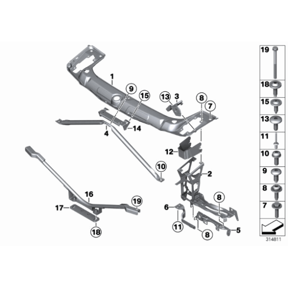 Uchwyt reflektora lewy BMW F30 F31 F32 F33 F36 316 318 320 328 330 335 340 - 51647285597