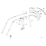 Łącznik listew rynienki lewy czarny BMW E30 316 318 320 323 325 M3 - 51131953067