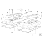 Osłona pokrywy zaworów prawa BMW E39 E38 E31 E53 X5 540 535 740 735 840 M62 - 11121702856