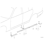 Listwa błotnika przód lewa BMW E34 518i 520i 525i 530i 535i 540i M5 - 51131978193