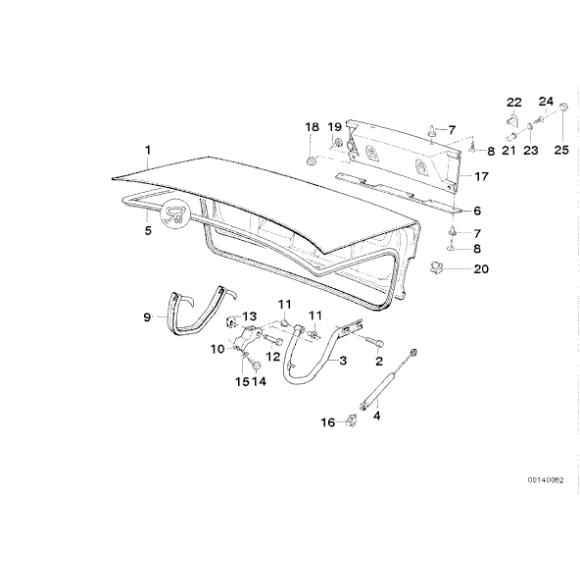 Osłona pokrywy bagażnika BMW E34 520i M5 3,6 3,8 - 51132230430