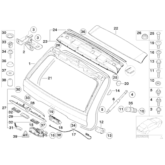 Szkło lampy oświetlenia tablicy rejestracyjnej BMW X5 E53 prod. do 09.2001r. - 51137004537