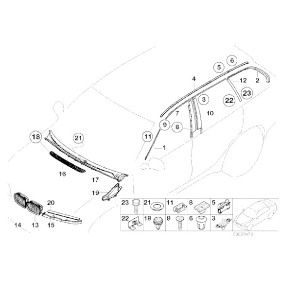 Krata wlotu powietrza lewa - 51137042961