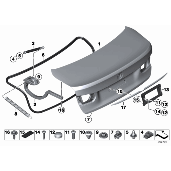Siłownik amortyzator klapy tył BMW F30 F30N F80 F80N M3 316 318 320 325 328 330 335 340 - 51247259763