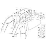 Łącznik rynienki listwy lewy BMW E38 725 728 730 735 740 750 - 51138125471