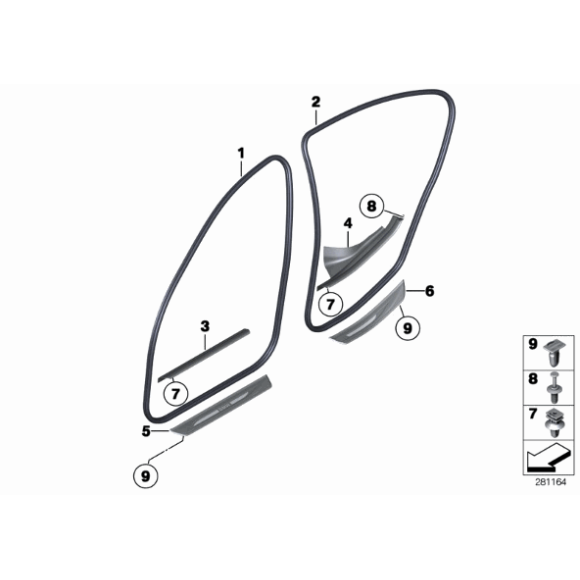 Listwa maskująca progu wew przód schwarz BMW F10 F11 - 51477358063
