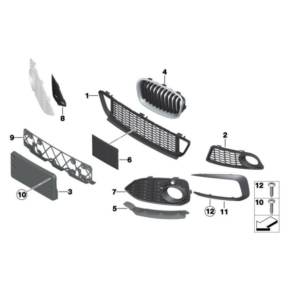 Atrapa nerka prawa BMW F20 F21 114 116 118 120 125 M135 - 51137262118