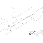 Klamra listwy drzwi BMW E46 Coupe Cabrio 316 318 320 320 323 325 328 330 M3- 51138250585