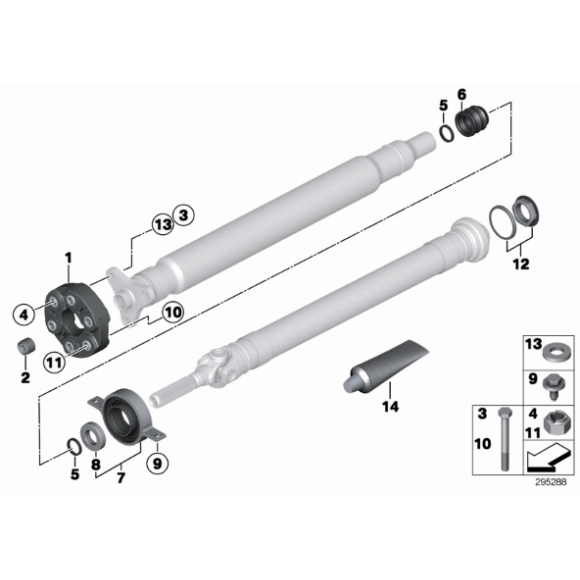 Podpora wału napędowego BMW F20 F21 F23 F22 125d M135i M140i 225d M235i M240i M2 - 26127597884