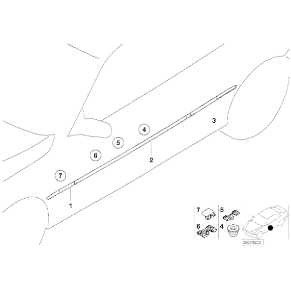 51138250586 Końcówka spinki listwy BMW E46 Cabrio Coupe 316 318 320 325 330 M3 - 51138250586 - Części oryginalne BMW Łódź | Sklep internetowy BMW