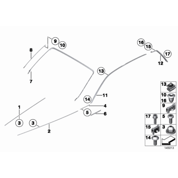 51138262422 Klamra listwy ozdobnej BMW E46 Touring 316 318 320 325 323 328 330 - 51138262422 - Części oryginalne BMW Łódź | Sklep internetowy BMW