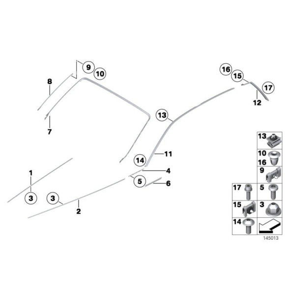 51138262422 Klamra listwy ozdobnej BMW E46 Touring 316 318 320 325 323 328 330 - 51138262422 - Części oryginalne BMW Łódź | Sklep internetowy BMW