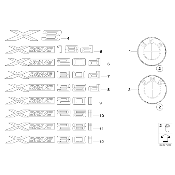 51141807495 Końcówka mocowanie emblematu BMW E32 E34 E36 E38 E39 E46 E53 X5 E60 E61 E63 E65 E70 E71 E81 E83 E84 E87 E90 E91 F01 F10 F11 F15  - Części oryginalne BMW Łódź | Sklep internetowy BMW