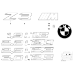 Emblemat klapy pokrywy tył BMW E28 E30 Z3 316 318 320 323 325 M3 518 520 525 528 535 M5 - 51141872969