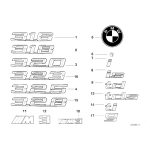 Emblemat naklejany tylny BMW E36 M3 - "3" - 51142250539