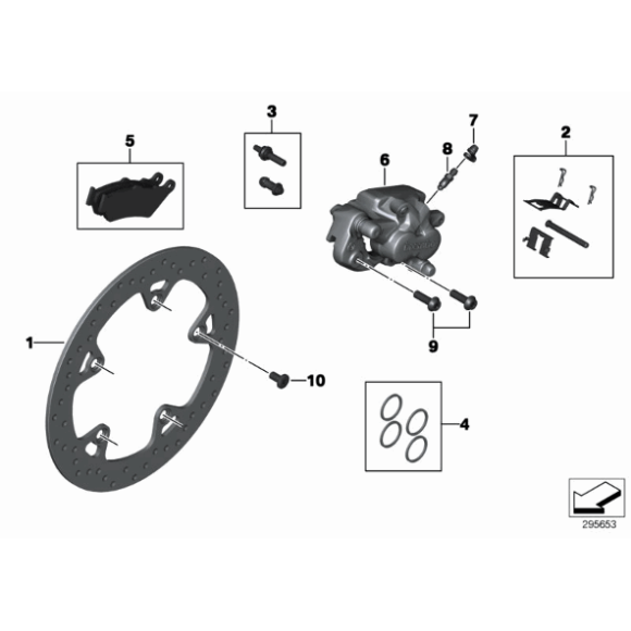Kpl. elem. mocujących klocków hamulc. - 34218535157