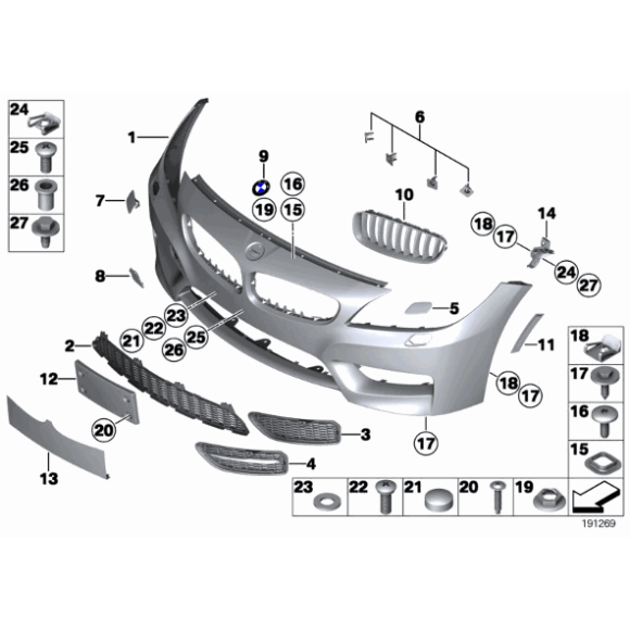 Emblemat znaczek przód i bok BMW E85 E86 E89 Z4 2,0i 2,2i 2,5i 3,0i 3,0si M3 - 51147044207
