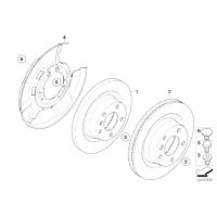 Tarcza hamulcowa tył BMW E81 E87 123d 130i X1 E84 E90 E91 316i 318 320 323 325 - 34216864901