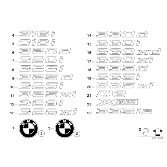 Emblemat znaczek klapy tył BMW E92 E92N 316 320 325 328 330 335 M3 - 51147146051