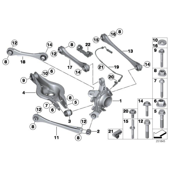 Czujnik ABS DSC tył BMW F20 F21 F22 F23 F30 F31 F32 F33 F34 F36 - 34526791225
