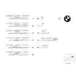 Emblemat  naklejany klapa tył 750 BMW E32 E38 750i 750iL  - 51148136272