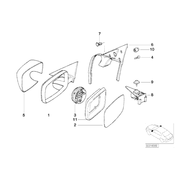 Silniczek napęd lusterka zewnętrznego BMW E30 E31 E32 E34 E36 Z3 - 51161394107