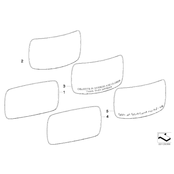 Wkład lusterka lewy lusterko szerokokątne podgrzewane BMW E83 E83N - 51163404625