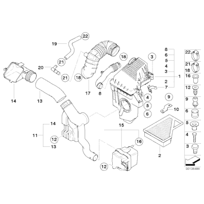 Filtr powietrza MINI R50 R52 One 1,4i One 1,6i Cooper Coupe One Cabrio - 13727529261
