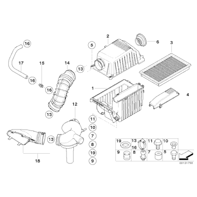 Filtr powietrza MINI R52 R53 Cooper S Cabrio Coupe 1,6i - 13721491749