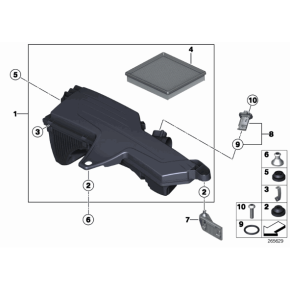 Filtr powietrza BMW F20 F30 F21 F31 114i 116i 118i 125i 316i 320i 328i - 13718507320